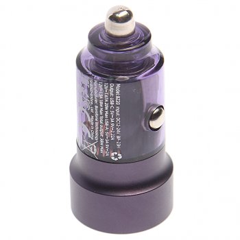 619 р. Устройство зарядное в прикуриватель 1USB + 1 Type C 12V BOROFONE BOROFONE bz20 transparent purple  с доставкой в г. Кемерово. Увеличить фотографию 2