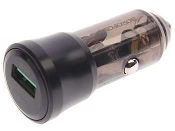 208 р. Устройство зарядное в прикуриватель 1USB 12V BOROFONE BOROFONE bz23 transparent black  с доставкой в г. Кемерово. Увеличить фотографию 1