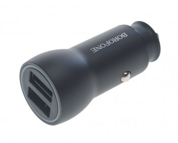 569 р. Устройство зарядное в прикуриватель 2USB 12-24V 3.1A черный BOROFONE BOROFONE bz9 black  с доставкой в г. Кемерово. Увеличить фотографию 1