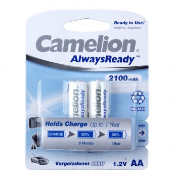 769 р. Батарейка AA HR6 1.2V аккумулятор Ni-MH 2100mAh блистер (2шт.) CAMELION CAMELION c-210aakcбл  с доставкой в г. Кемерово. Увеличить фотографию 1