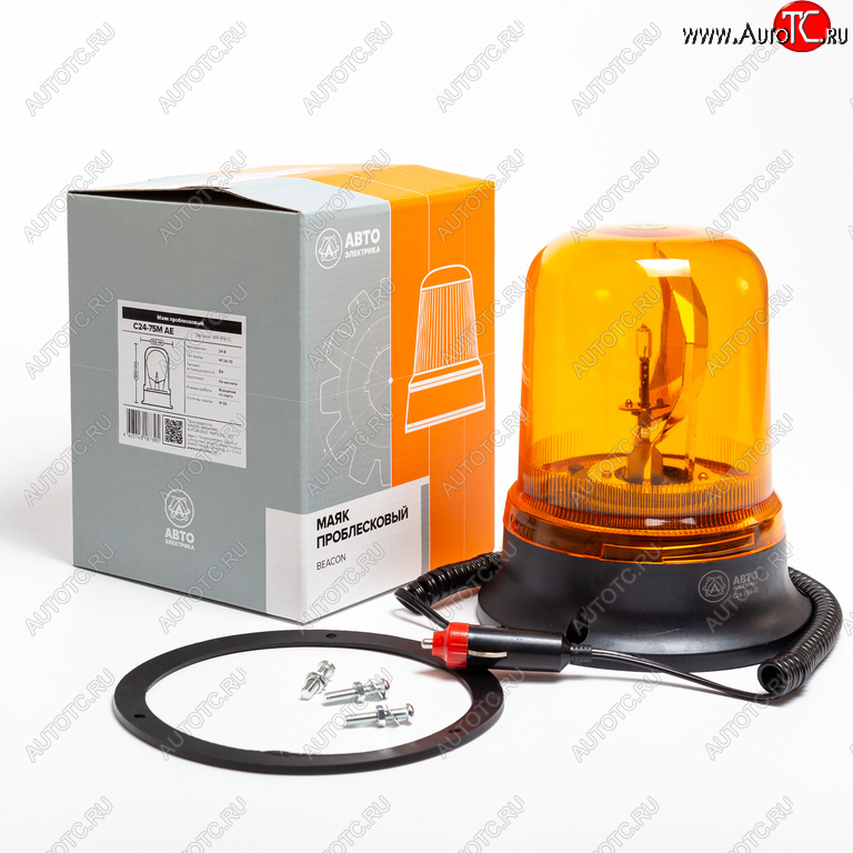 1 289 р. Маяк проблесковый 24V на магните (лампа Н1) желтый AVTOELECTRICA AVTOELECTRICA c24-75m ае  с доставкой в г. Кемерово