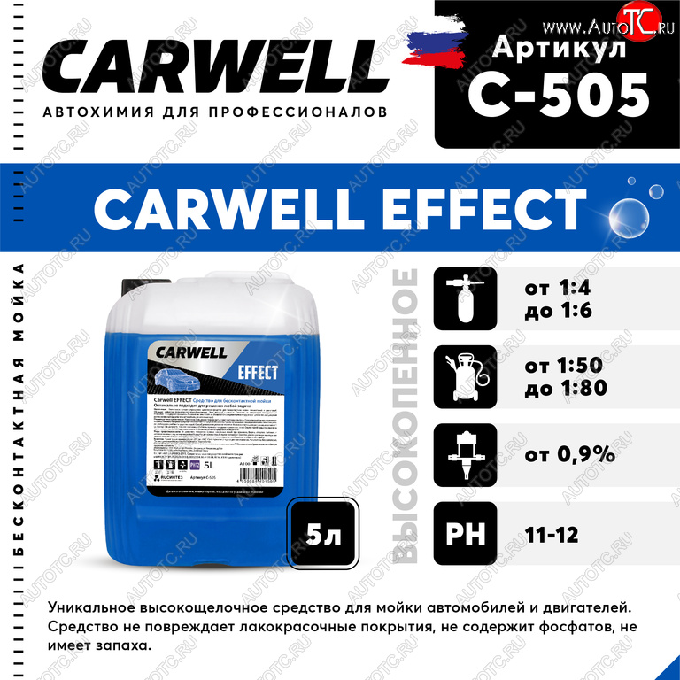 899 р. Шампунь для бесконтактной мойки 5л Effect CARWELL CARWELL c-505  с доставкой в г. Кемерово