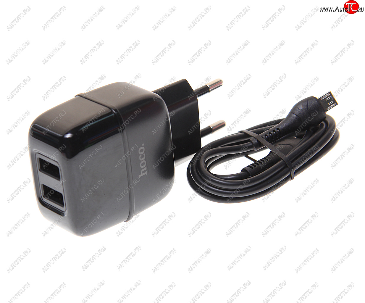 599 р. Устройство зарядное в розетку 2 USB 2.1A HOCO HOCO c77a black  с доставкой в г. Кемерово