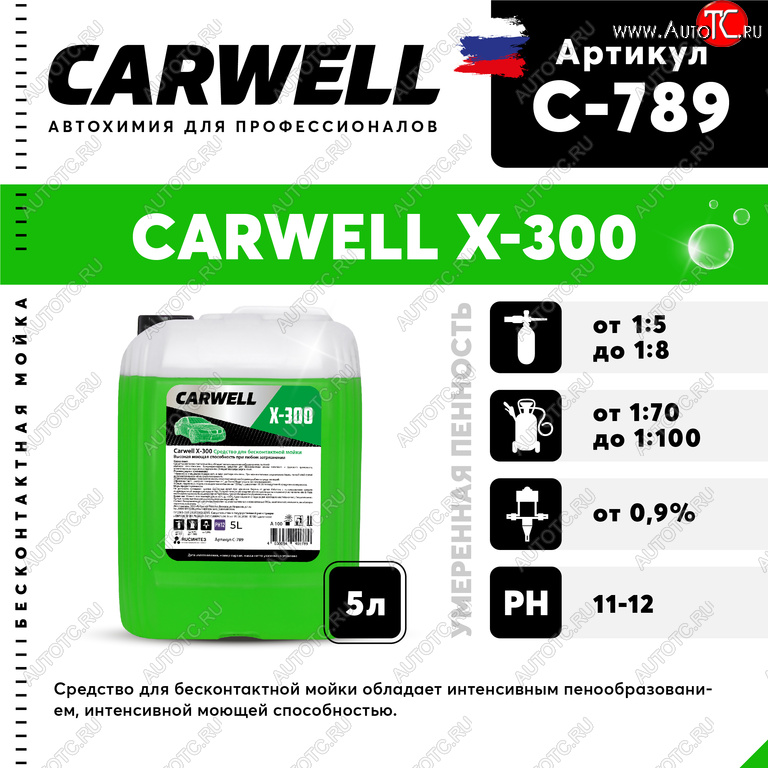 989 р. Шампунь для грузового авто 5л X 300 CARWELL CARWELL c-789  с доставкой в г. Кемерово