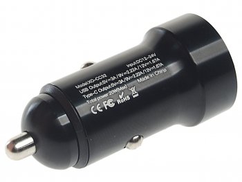 739 р. Устройство зарядное в прикуриватель 1USB + 1 Type C 12V черное XO XO cc32 black  с доставкой в г. Кемерово. Увеличить фотографию 3