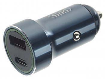 779 р. Устройство зарядное в прикуриватель 1USB + 1 Type C 12V синее XO XO cc32 blue  с доставкой в г. Кемерово. Увеличить фотографию 1