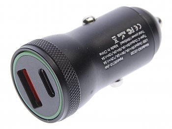 569 р. Устройство зарядное в прикуриватель 1USB + 1 Type C 12V черное XO XO cc33 black  с доставкой в г. Кемерово. Увеличить фотографию 1