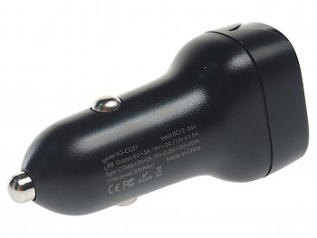 799 р. Устройство зарядное в прикуриватель 1USB + 1 Type C 12V черное XO XO cc37 black  с доставкой в г. Кемерово. Увеличить фотографию 2