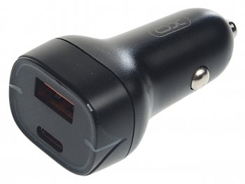 799 р. Устройство зарядное в прикуриватель 1USB + 1 Type C 12V черное XO XO cc37 black  с доставкой в г. Кемерово. Увеличить фотографию 1