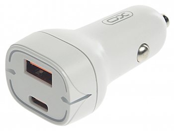 739 р. Устройство зарядное в прикуриватель 1USB + 1 Type C 12V белое XO XO cc37 white  с доставкой в г. Кемерово. Увеличить фотографию 1