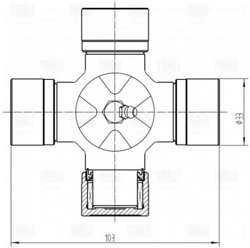 1 299 р. Крестовина ISUZU NQR71,NPR/NMR85 (103.00х33.00) TRIALLI TRIALLI cc774 TRIALLI cc774  с доставкой в г. Кемерово. Увеличить фотографию 1