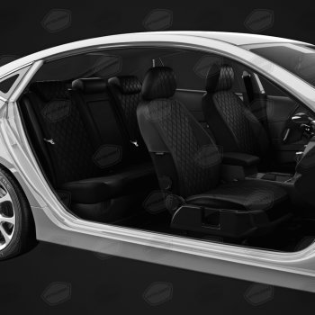 8 549 р. Чехлы сидений для Chevrolet Cruze (майка, 11 предм., экокожа) AVTOLIDER Chevrolet Cruze J300 седан дорестайлинг (2009-2012) (черный)  с доставкой в г. Кемерово. Увеличить фотографию 5