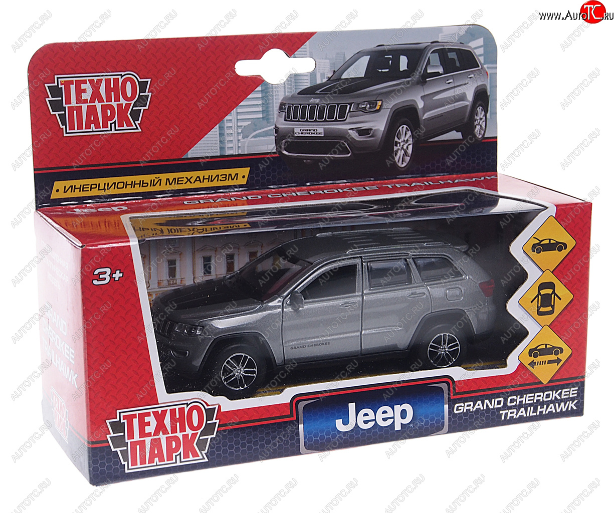 799 р. Модель автомобиля JEEP Grand Cherokee металлическая ТЕХНОПАРК ТЕХНОПАРК cherokee-12-gy  с доставкой в г. Кемерово