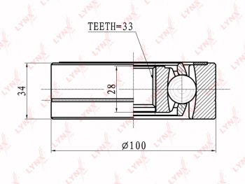 5 399 р. ШРУС внутренний VW Golf (87-) AUDI A3 (97-) SEAT Leon (00-) SKODA Octavia (97-) комплект LYNX LYNX ci8008  с доставкой в г. Кемерово. Увеличить фотографию 1