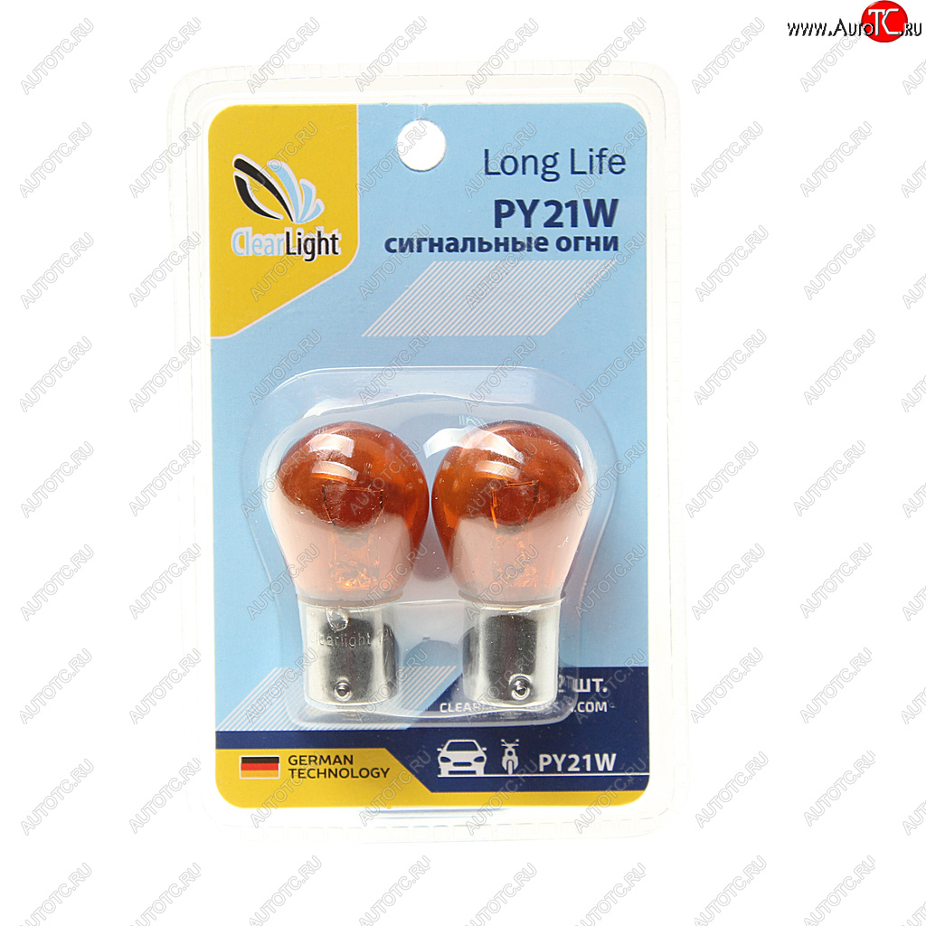 100 р. Лампа 12V PY21W BAU15s желтая блистер (2шт.) CLEARLIGHT CLEARLIGHT cl-py21w-12v 2b  с доставкой в г. Кемерово