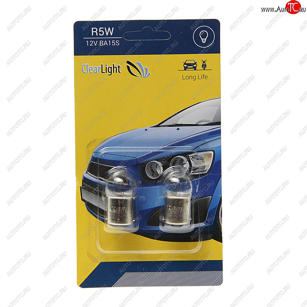 74 р. Лампа 12V R5W BA15s блистер (2шт.) CLEARLIGHT CLEARLIGHT cl-r5w-12v 2b  с доставкой в г. Кемерово