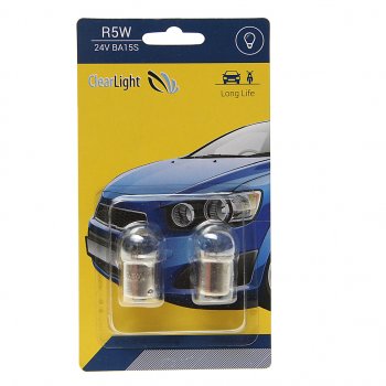 90 р. Лампа 24V R5W BA15s блистер (2шт.) CLEARLIGHT CLEARLIGHT cl-r5w-24v 2b  с доставкой в г. Кемерово. Увеличить фотографию 1