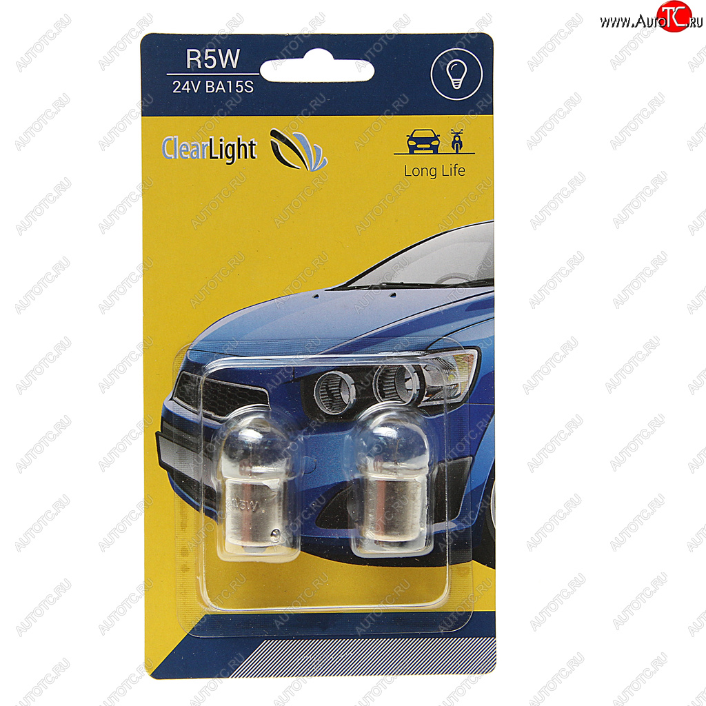 90 р. Лампа 24V R5W BA15s блистер (2шт.) CLEARLIGHT CLEARLIGHT cl-r5w-24v 2b  с доставкой в г. Кемерово