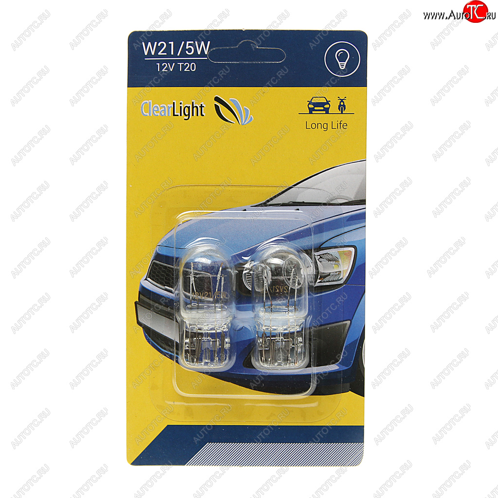 130 р. Лампа 12V W215W W3x16q блистер (2шт.) CLEARLIGHT CLEARLIGHT cl-w215w-12v 2b  с доставкой в г. Кемерово