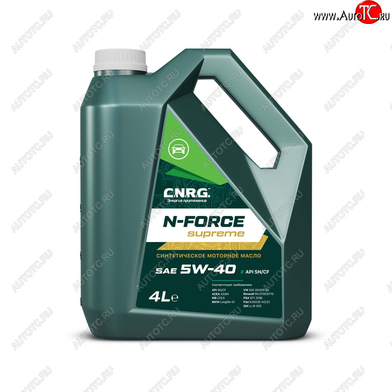 1 459 р. Масло моторное N-Force Supreme SNCFA3B4 5W40 синт.4л CNRG CNRG cnrg-025-0004p  с доставкой в г. Кемерово