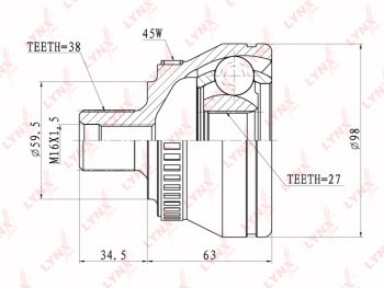 3 399 р. ШРУС наружный VW Passat (96-05) AUDI A4 (95-01) SKODA Superb (01-08) комплект LYNX LYNX co1202a  с доставкой в г. Кемерово. Увеличить фотографию 6