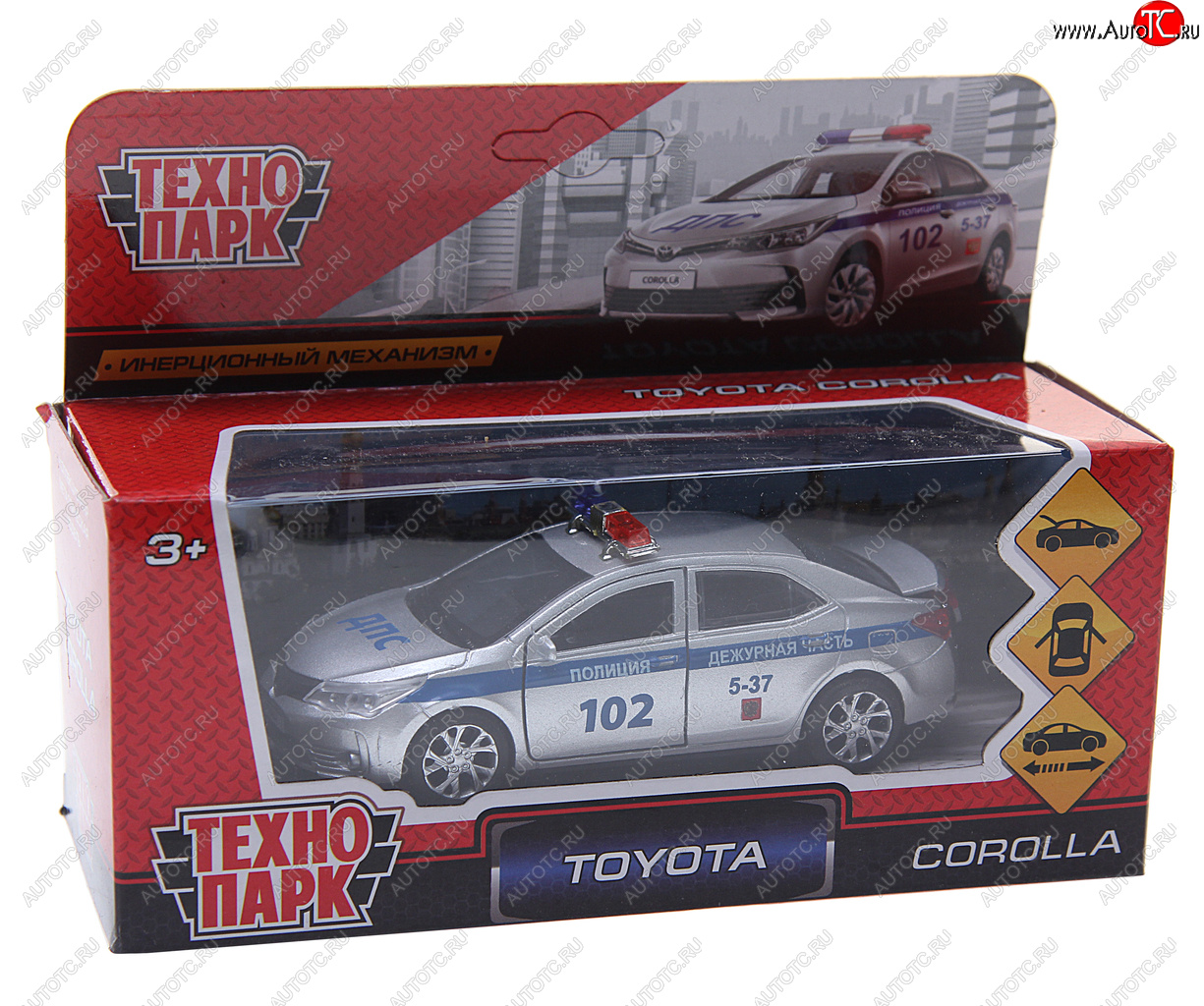 839 р. Модель автомобиля TOYOTA Corolla металлическая серая ТЕХНОПАРК ТЕХНОПАРК corolla-t  с доставкой в г. Кемерово