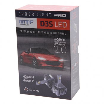7 449 р. Лампа светодиодная 12V D3S 35W PK32d-2 (2шт.) 4250lm 6000K (2шт.) MTF MTF cpd3k6  с доставкой в г. Кемерово. Увеличить фотографию 3