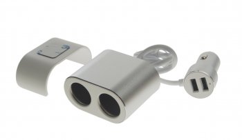 869 р. Разветвитель прикуривателя 2-х гнездовой 12-24V 2USB BASEUS BASEUS crdyq-0s BASEUS crdyq-0s  с доставкой в г. Кемерово. Увеличить фотографию 2