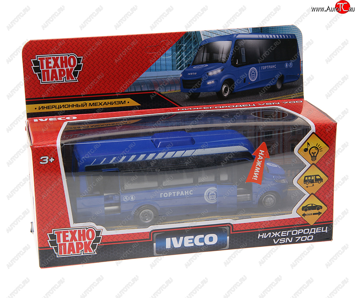 1 669 р. Модель автомобиля IVECO металлическая (свет,звук) ТЕХНОПАРК ТЕХНОПАРК daily-15slcit-bu  с доставкой в г. Кемерово