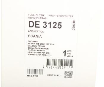 819 р. Фильтр топливный SCANIA 4 series MFILTER MFILTER de3125  с доставкой в г. Кемерово. Увеличить фотографию 3