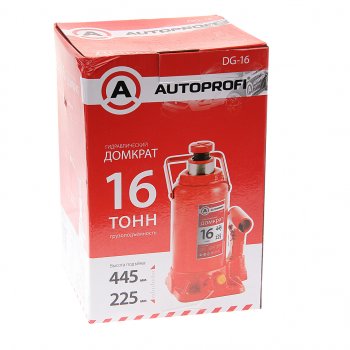 4 999 р. Домкрат бутылочный 16т 225-445мм AUTOPROFI AUTOPROFI dg-16  с доставкой в г. Кемерово. Увеличить фотографию 3