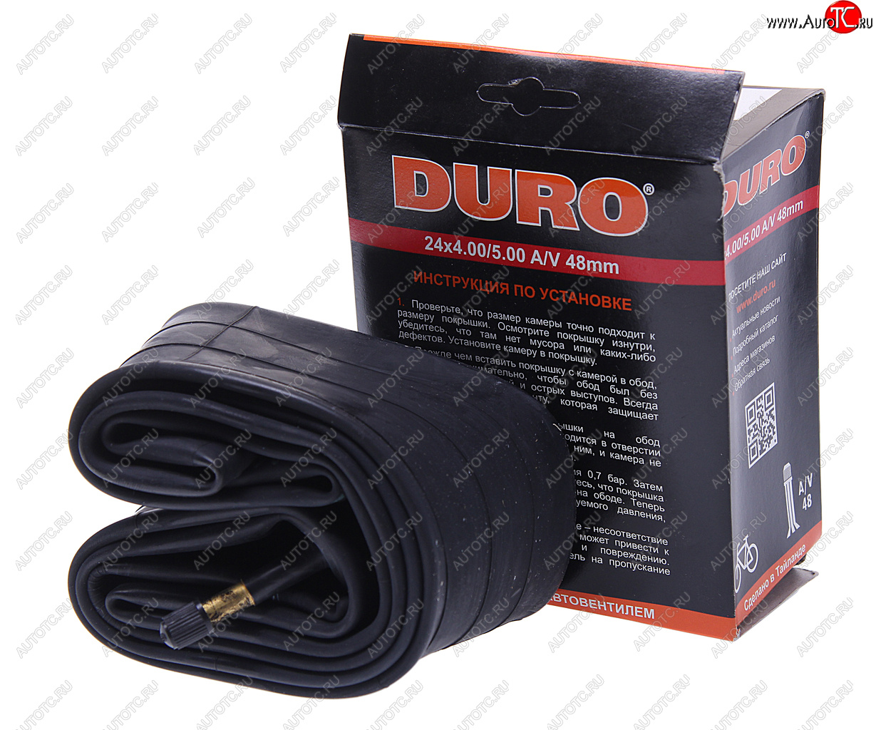 399 р. Камера велосипедная 24 24х4.005.00 автовентиль DURO DURO dhb01081  с доставкой в г. Кемерово