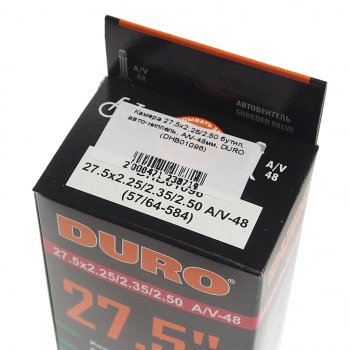 539 р. Камера велосипедная 27.5 27.5х2.252.50 автовентиль DURO DURO dhb01096  с доставкой в г. Кемерово. Увеличить фотографию 4