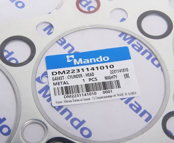 599 р. Прокладка головки блока HYUNDAI HD65,72,County дв.D4AL t=1.35мм (M) MANDO MANDO dm2231141010  с доставкой в г. Кемерово. Увеличить фотографию 2