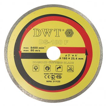 629 р. Круг отрезной 180х22мм алмазный сплошной DWT DWT ds-180 f DWT ds-180 f  с доставкой в г. Кемерово. Увеличить фотографию 1