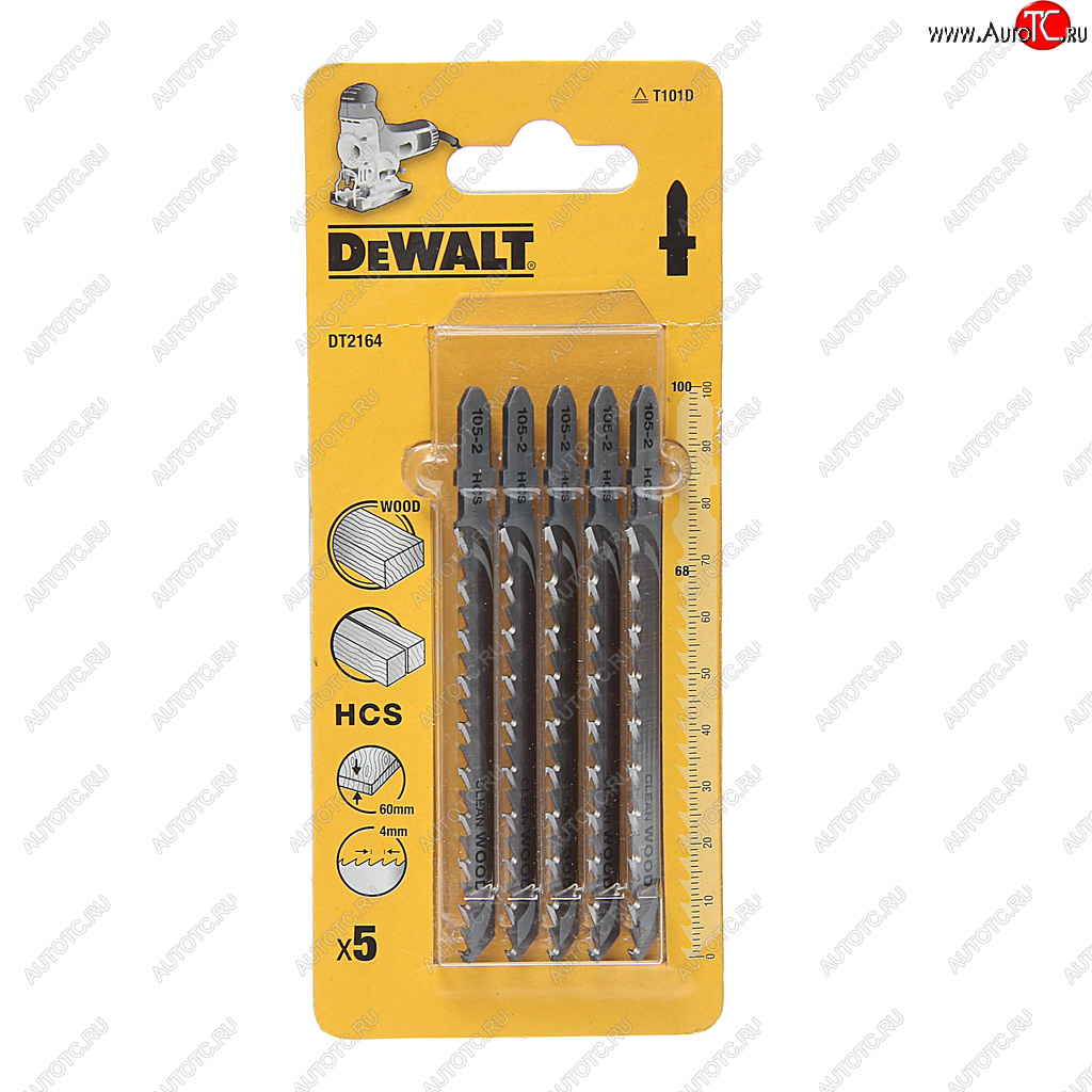 619 р. Пилка для лобзика набор 5шт. дерево 68мм DEWALT DEWALT dt2164-qz  с доставкой в г. Кемерово