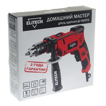 2 279 р. Дрель ударная 600Вт ELITECH ELITECH ду 060рэ  с доставкой в г. Кемерово. Увеличить фотографию 7