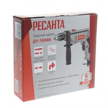 3 199 р. Дрель ударная 680Вт РЕСАНТА РЕСАНТА ду-15680  с доставкой в г. Кемерово. Увеличить фотографию 7
