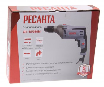 4 799 р. Дрель ударная 950Вт РЕСАНТА РЕСАНТА ду-15950м  с доставкой в г. Кемерово. Увеличить фотографию 4