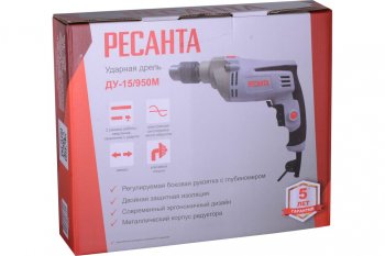 4 799 р. Дрель ударная 950Вт РЕСАНТА РЕСАНТА ду-15950м  с доставкой в г. Кемерово. Увеличить фотографию 11