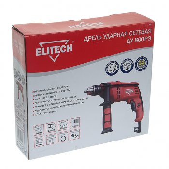 3 299 р. Дрель ударная 800Вт ELITECH ELITECH ду 800рэ  с доставкой в г. Кемерово. Увеличить фотографию 5