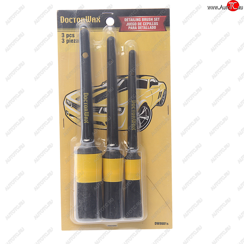 799 р. Набор кисточек для детейлинга 3шт. DOCTOR WAX DOCTOR WAX dw8601s  с доставкой в г. Кемерово