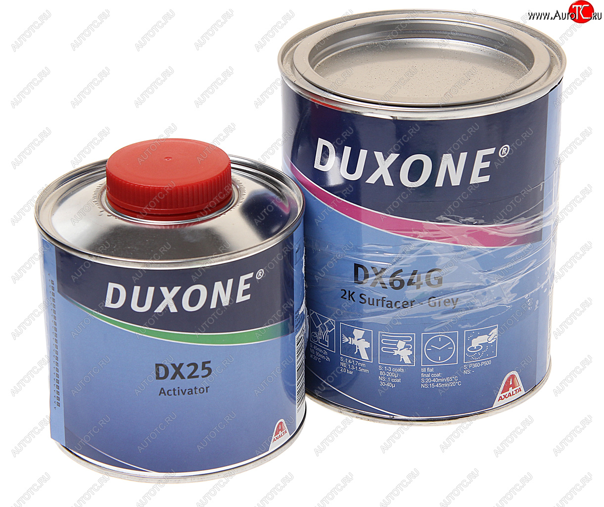2 299 р. Грунт серый DX64G 1л с отвердителем DX20 0.25л DUXONE DU PONT dx64gdx20025  с доставкой в г. Кемерово