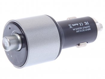 1 179 р. Устройство зарядное в прикуриватель с трансмиттером (bluetooth,hands free) HOCO HOCO e19 black HOCO e19 black  с доставкой в г. Кемерово. Увеличить фотографию 2