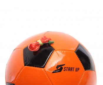 399 р. Мяч футбольный размер 5 оранжевочерный START UP START UP e5122  с доставкой в г. Кемерово. Увеличить фотографию 2