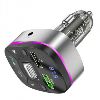 1 289 р. Устройство зарядное в прикуриватель с трансмиттером (bluetooth,hands free) HOCO HOCO e71 jazz black HOCO e71 jazz black  с доставкой в г. Кемерово. Увеличить фотографию 3