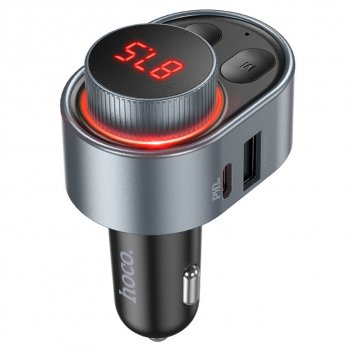 1 279 р. Устройство зарядное в прикуриватель с трансмиттером (bluetooth,hands free) HOCO HOCO e72 metal gray  с доставкой в г. Кемерово. Увеличить фотографию 4