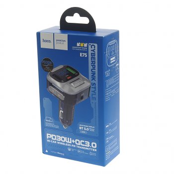 1 499 р. Устройство зарядное в прикуриватель с трансмиттером (bluetooth,hands free) HOCO HOCO e75 тмн-синий  с доставкой в г. Кемерово. Увеличить фотографию 4