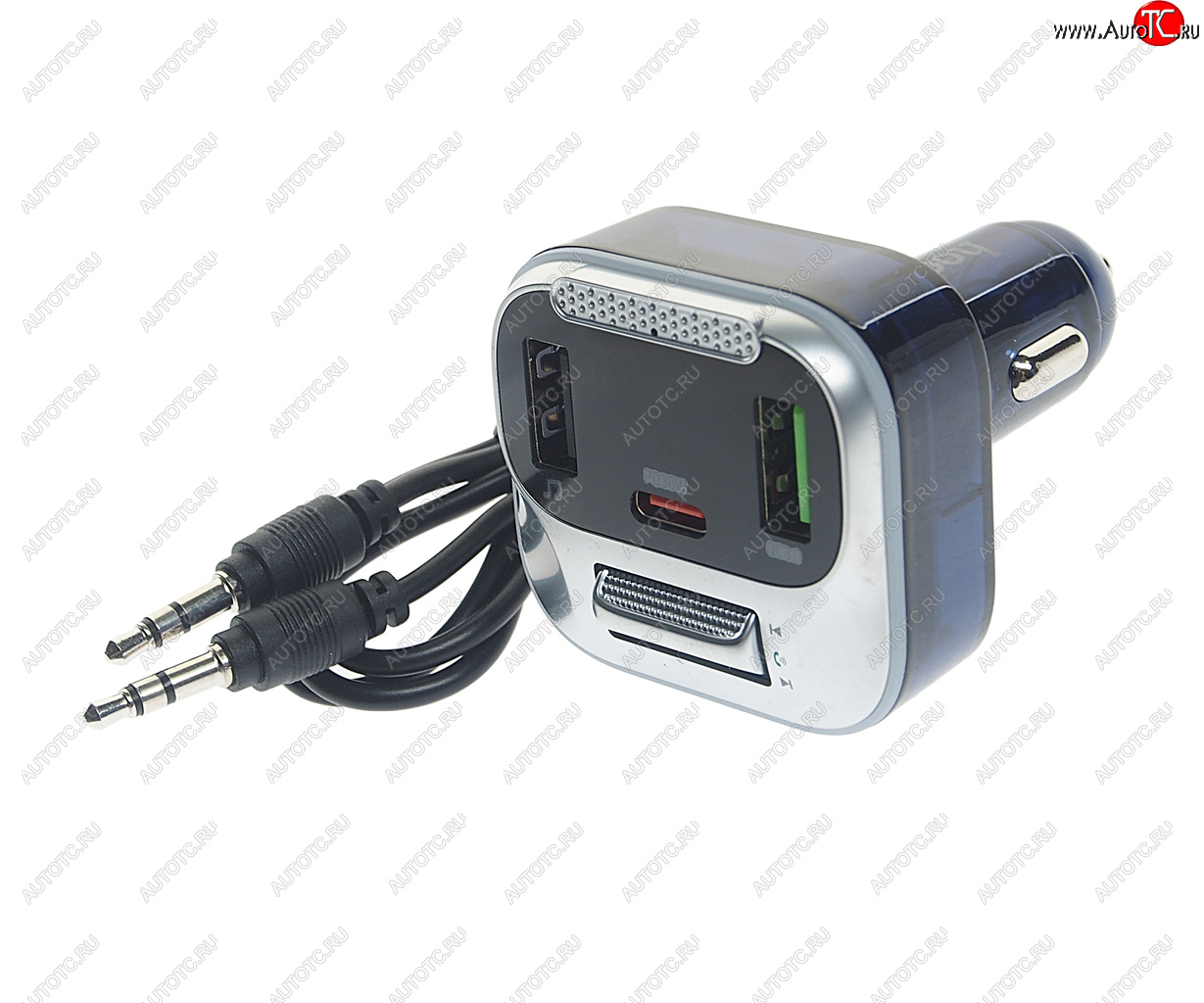 1 499 р. Устройство зарядное в прикуриватель с трансмиттером (bluetooth,hands free) HOCO HOCO e75 тмн-синий  с доставкой в г. Кемерово