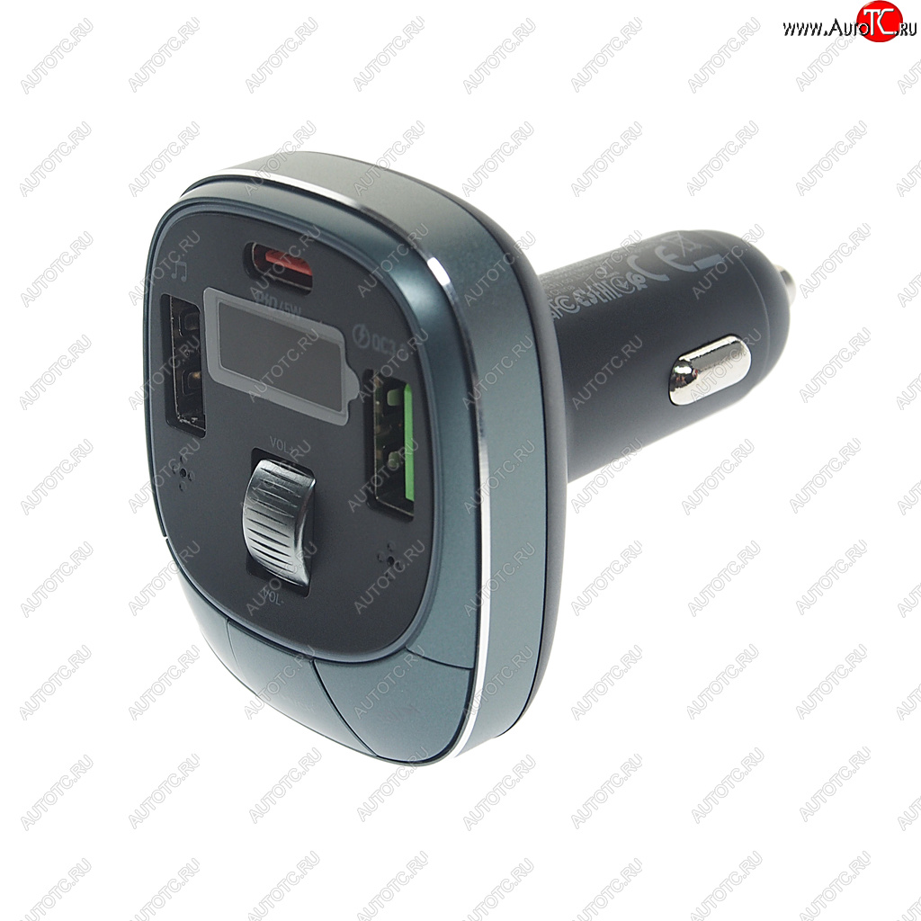 1 669 р. Устройство зарядное в прикуриватель с трансмиттером (bluetooth,hands free) HOCO HOCO e76 серый  с доставкой в г. Кемерово